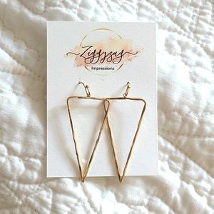 Gold Triangle Earrings
